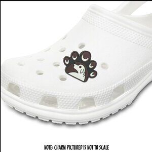 Dog Paw Print Black Brown White Silhouette Croc Charm